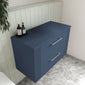 Nuie Deco 800mm Wall Hung 2-Drawer Vanity & Worktop - Satin Blue - welovecouk