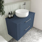 Nuie Deco 800mm Wall Hung 2-Drawer Vanity & Worktop - Satin Blue - welovecouk