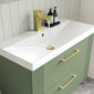 Nuie Deco 800mm Wall Hung 2-Drawer Vanity & Basin 3 - Satin Green - welovecouk