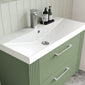 Nuie Deco 800mm Wall Hung 2-Drawer Vanity & Basin 3 - Satin Green - welovecouk