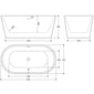 Elementa Freestanding Oval Bath 1495 x 745mm - White Marble