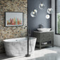 Elementa Freestanding Oval Bath 1800 x 820mm - White Marble