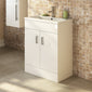 Nuie Eden 600mm Floor Standing Cabinet & Mid-Edge Basin - Gloss White