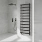 Reina Flora Designer Heated Towel Rail - 1500 x 500mm - Brushed Gun Metal - welovecouk