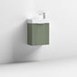 Nuie Deco Compact 400mm Wall Hung Cabinet & Basin - Satin Green