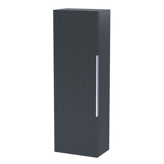  Hudson Reed Fluted 400mm Wall Hung 1-Door Tall Unit - Satin Anthracite