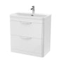 Nuie Parade Floor Standing 2-Drawer Vanity Unit with Thin Edge Ceramic Basin 800mm - welovecouk