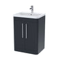 Pride 600mm Floor Standing 2-Door Basin Vanity Unit - Soft Black
