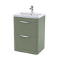 Pride 600mm Floor Standing 2-Drawer Basin Vanity Unit - Satin Green