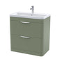 Pride 800mm Floor Standing 2-Drawer Basin Vanity Unit - Satin Green
