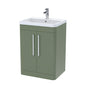 Pride 600mm Floor Standing 2-Door Basin Vanity Unit - Satin Green