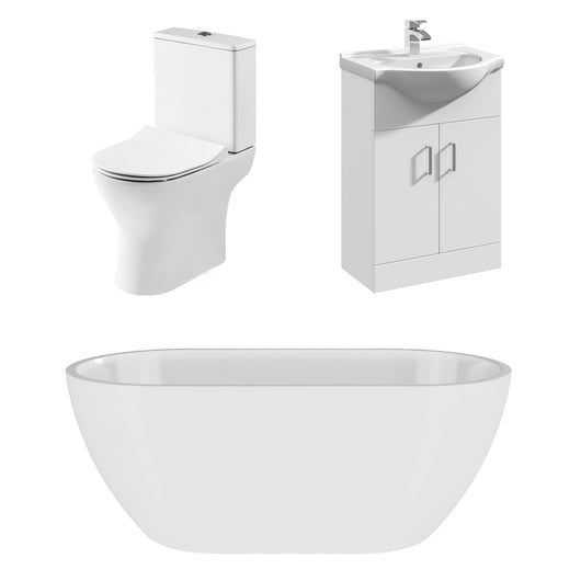  Freya Freestanding Ashford Double  Ended Vanity Bath Suites - 1700 x 750