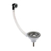  Basket Stainer Waste with Round Overflow - Brushed Nickel - welovecouk