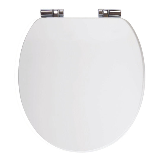  Holborn Seat Matt White – Chrome Hinge - welovecouk