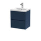 Hudson Reed Havana 500mm Wall Hung 2 Drawer Unit & Basin 1 - Midnight Blue