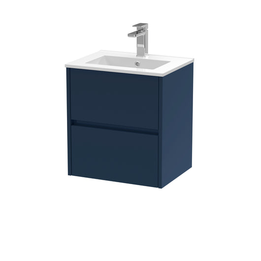  Hudson Reed Havana 500mm Wall Hung 2 Drawer Unit & Basin 2 - Midnight Blue