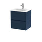 Hudson Reed Havana 500mm Wall Hung 2 Drawer Unit & Basin 2 - Midnight Blue