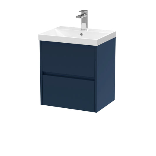  Hudson Reed Havana 500mm Wall Hung 2 Drawer Unit & Basin 3 - Midnight Blue