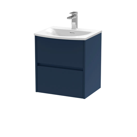  Hudson Reed Havana 500mm Wall Hung 2 Drawer Unit & Basin 4 - Midnight Blue