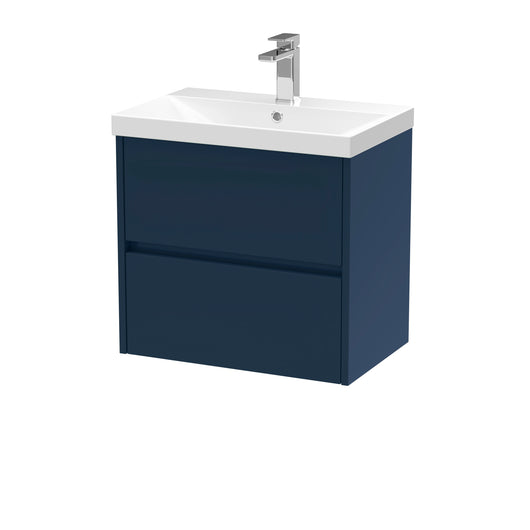  Hudson Reed Havana 600mm Wall Hung 2 Drawer Unit & Basin 3 - Midnight Blue