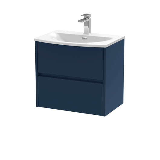  Hudson Reed Havana 600mm Wall Hung 2 Drawer Unit & Basin 4 - Midnight Blue