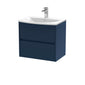 Hudson Reed Havana 600mm Wall Hung 2 Drawer Unit & Basin 4 - Midnight Blue