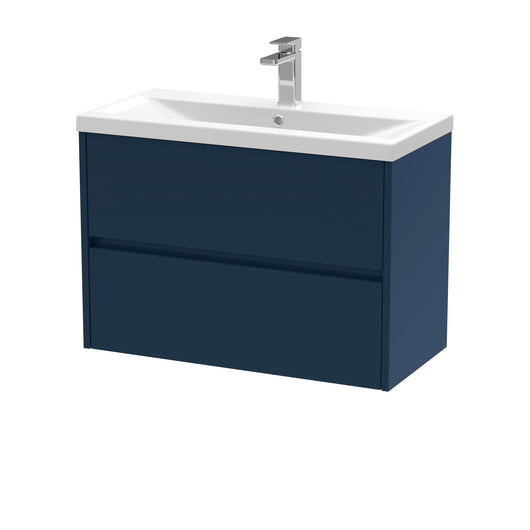  Hudson Reed Havana 800mm Wall Hung 2-Drawer Unit & Basin 1 - Midnight Blue