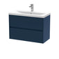 Hudson Reed Havana 800mm Wall Hung 2-Drawer Unit & Basin 1 - Midnight Blue