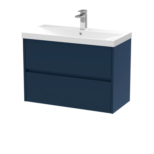  Hudson Reed Havana 800mm Wall Hung 2-Drawer Unit & Basin 3 - Midnight Blue