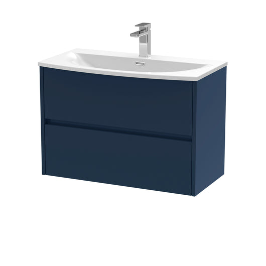  Hudson Reed Havana 800mm Wall Hung 2-Drawer Unit & Basin 4 - Midnight Blue