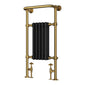 Traditional Brass & Black Towel Rail 5 Column - 498 x 940mm