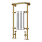 Traditional Brass & White Towel Rail 5 Column - 498 x 940mm