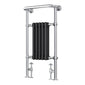 Traditional Chrome & Black Towel Rail 5 Column - 498 x 940mm