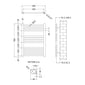 Nuie Straight Ladder Rail 700 x 500mm - Chrome - HK381