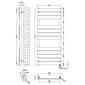 Square Flat Towel Radiator 1213x500 - Anthracite - welovecouk