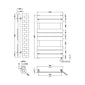 Square Flat Towel Radiator 840x500 - Chrome - welovecouk
