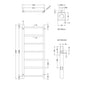 Nuie Eton Heated Towel Rail - Chrome 1200 x 450 - HL375 - welovecouk