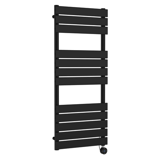  Nuie Square Flat Towel Radiator 1213x500 - Matt Black