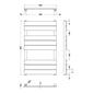 Nuie Piazza Square Flat Towel Radiator 840x500 - Brushed Brass