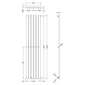 Nuie Sloane Single Panel Designer Radiator 1500 x 354 - Anthracite