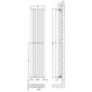 Nuie Sloane Double Panel Designer Radiator 1800 x 354 - Anthracite