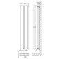 Nuie Revive Double Panel Designer Radiator - Anthracite - 1800 x 354