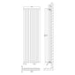 Nuie Revive Vertical Double Panel Radiator 1800 x 528 - Anthracite