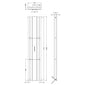 Nuie Sloane Double Panel Designer Radiator 1800 x 381 - Anthracite with Mirror