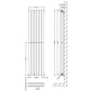 Nuie Sloane Double Panel Designer Radiator 1500 x 354 - Satin White