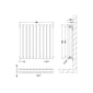Nuie Sloane Horizontal Double Panel Radiator 600 x 586 - Satin White