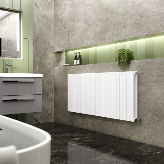  Nuie Sloane Horizontal Double Panel Radiator 600 x 1398 - Satin White