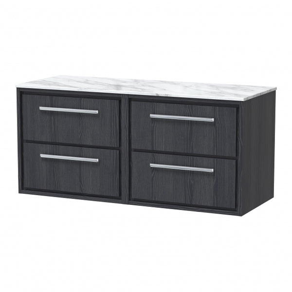 Hudson Reed Lille 1200mm Wall Hung 4-Drawer Vanity Unit - Graphite Grey ...