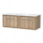 Hudson Reed Lille 1200mm Wall Hung 2-Drawer Vanity Unit - Bleach Oak