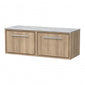 Hudson Reed Lille 1200mm Wall Hung 2-Drawer Vanity Unit - Bleach Oak